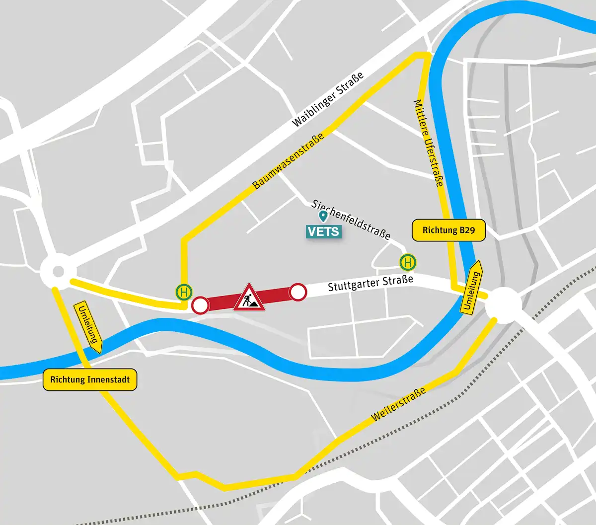 Umleitungsplan Stuttgarter Str.